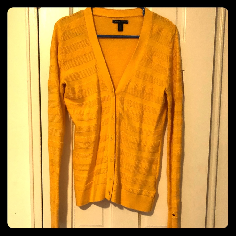 Yellow tommy  hilfiger button down cardigan